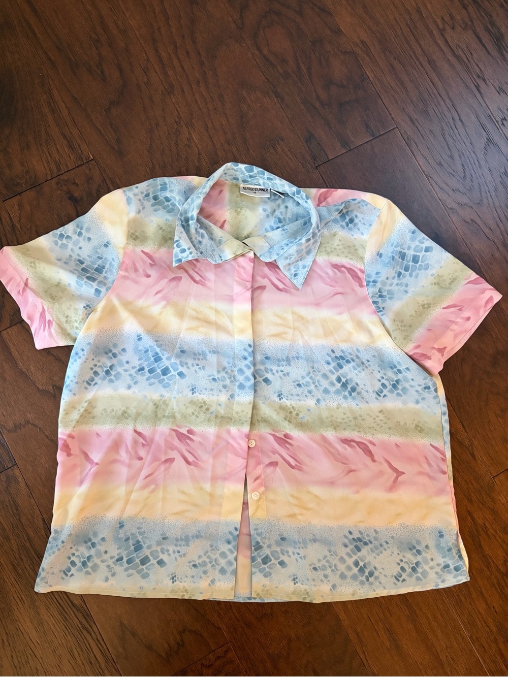 Vintage Plus Size Alfred Dunner Pastel Stripe Button Up
